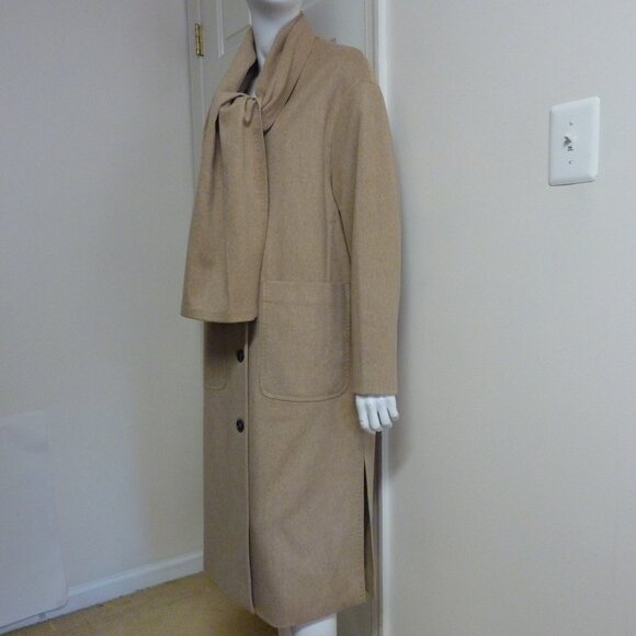 TARDIA Loro Piana Wool Single Breasted Coat W/Scarf - Picture 7 of 13